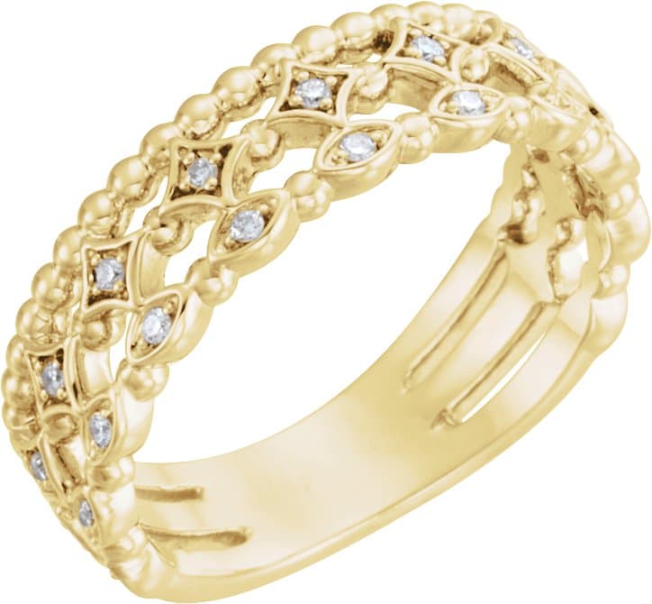 14K Rose 1/8 CTW Natural Diamond Stackable Ring