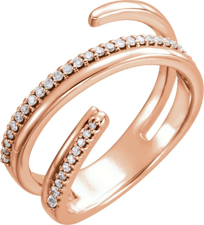 14K Rose 1/6 CTW Natural Diamond Ring