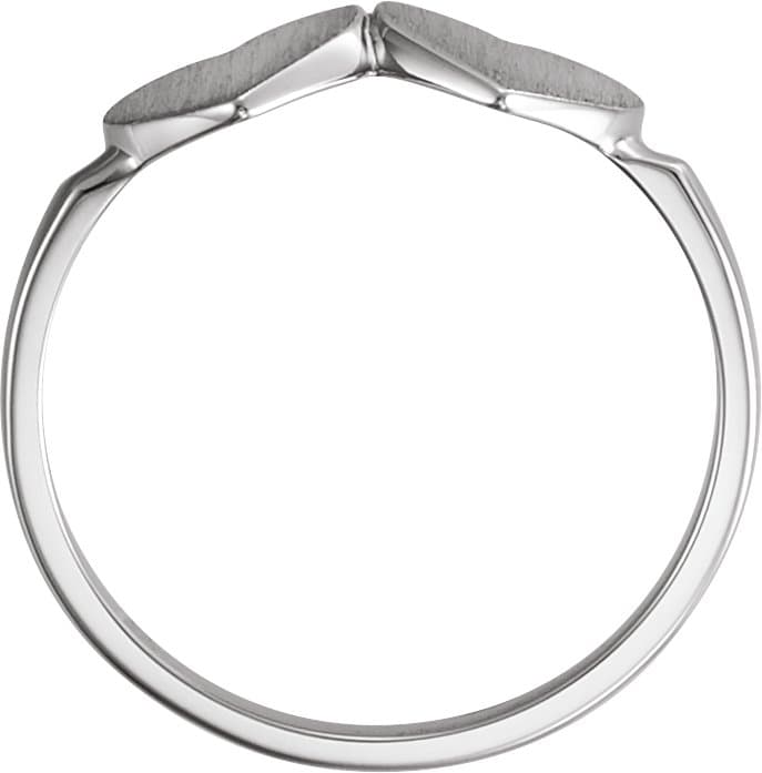 Double Heart Signet Ring view 2