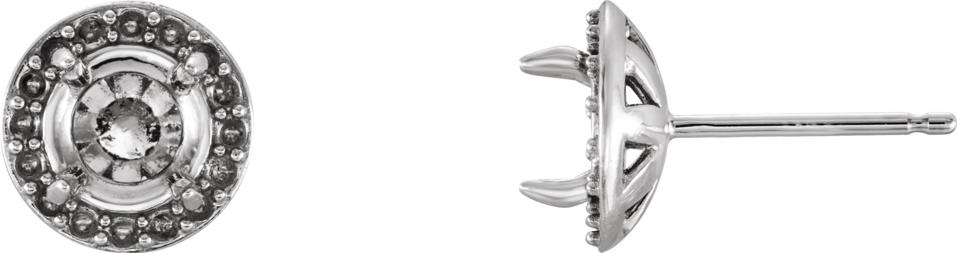 Round 4-Prong Halo-Style Earrings view 1