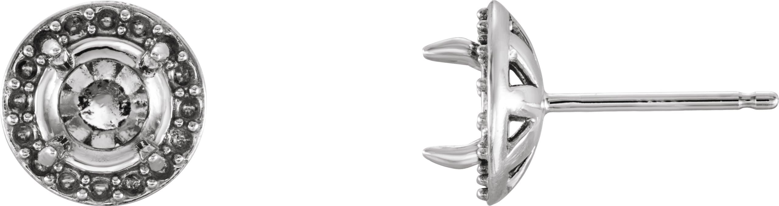 Round 4-Prong Halo-Style Earrings view 1