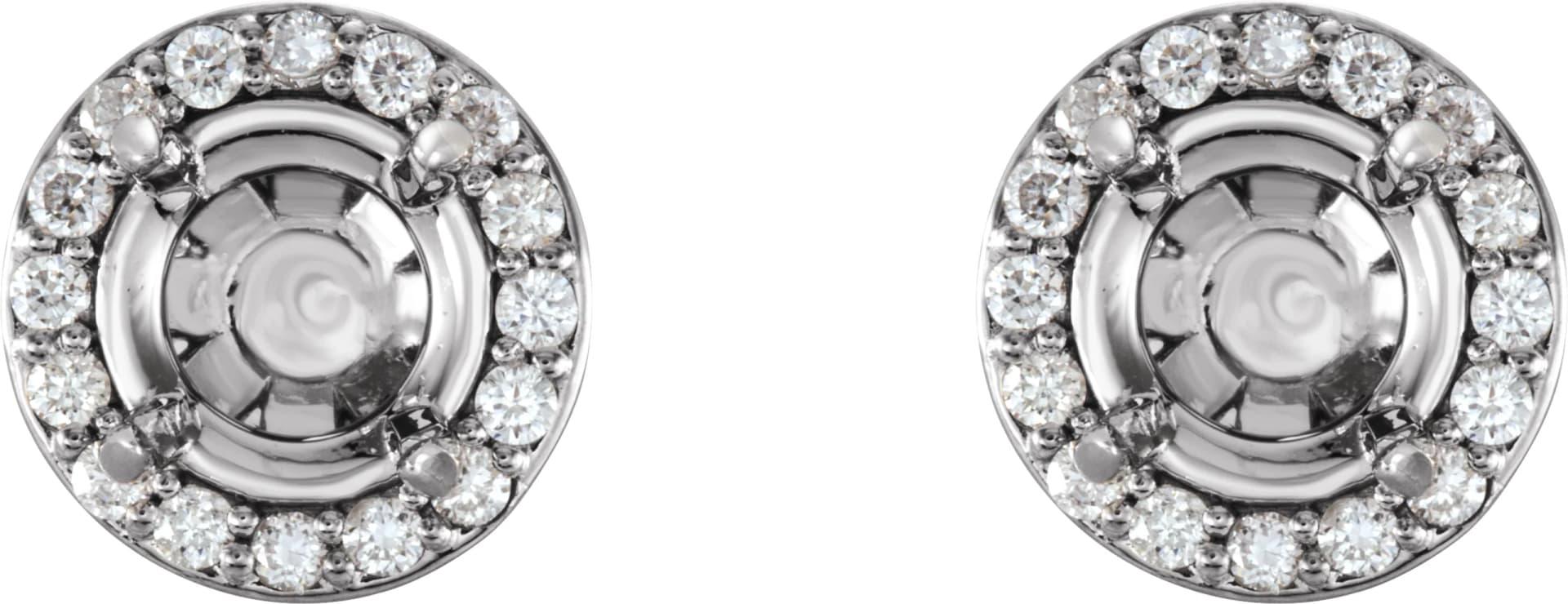 Round 4-Prong Halo-Style Earrings, view 3