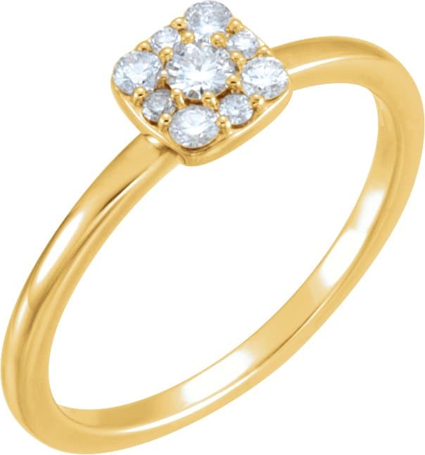 14K Rose 1/4 CTW Natural Diamond Stackable Cluster Ring