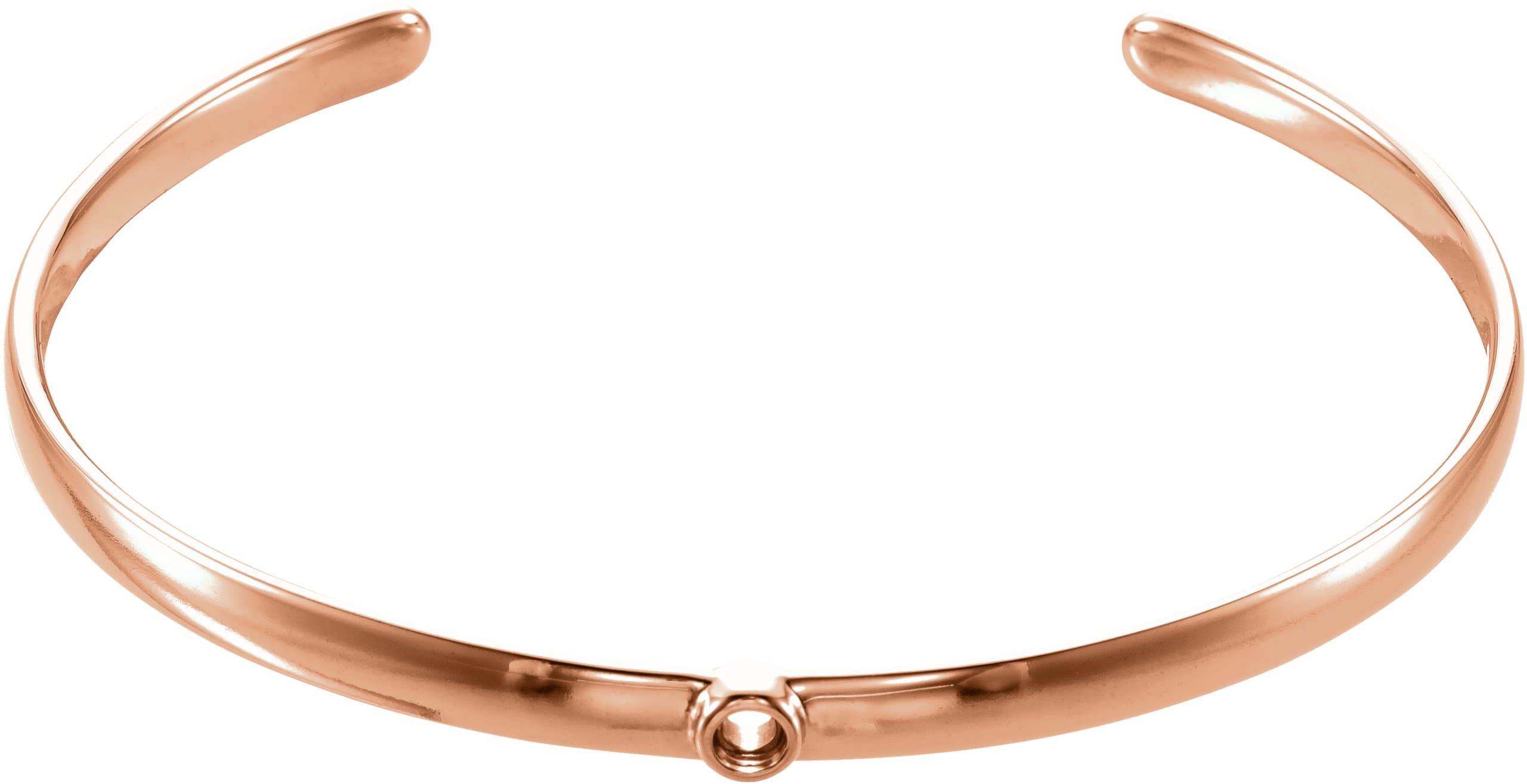 14K Yellow Gold 1/10 CT Natural Diamond Cuff 6" Bracelet