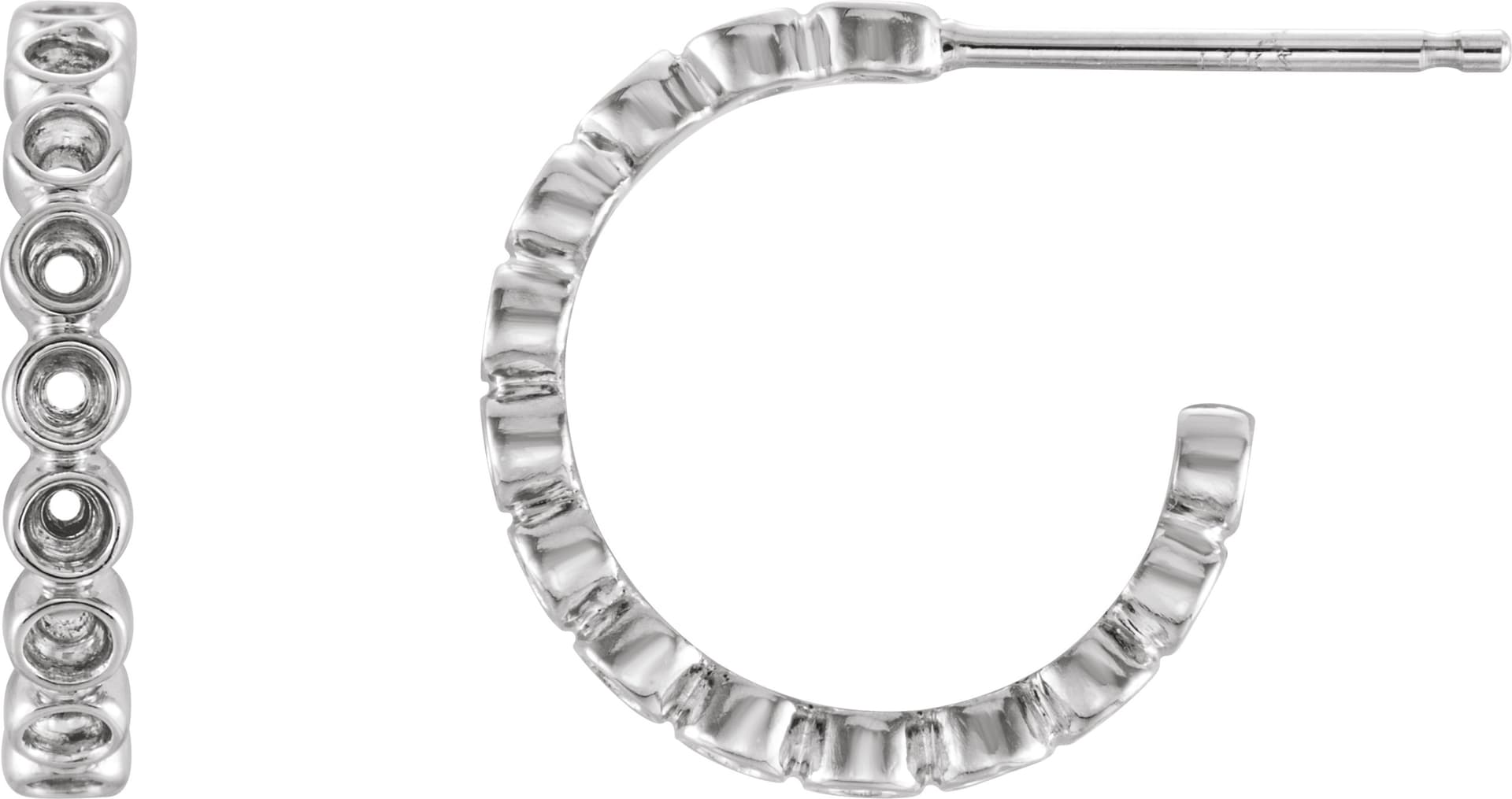 Platinum 1/3 CTW Natural Diamond 14 mm Hoop Earrings
