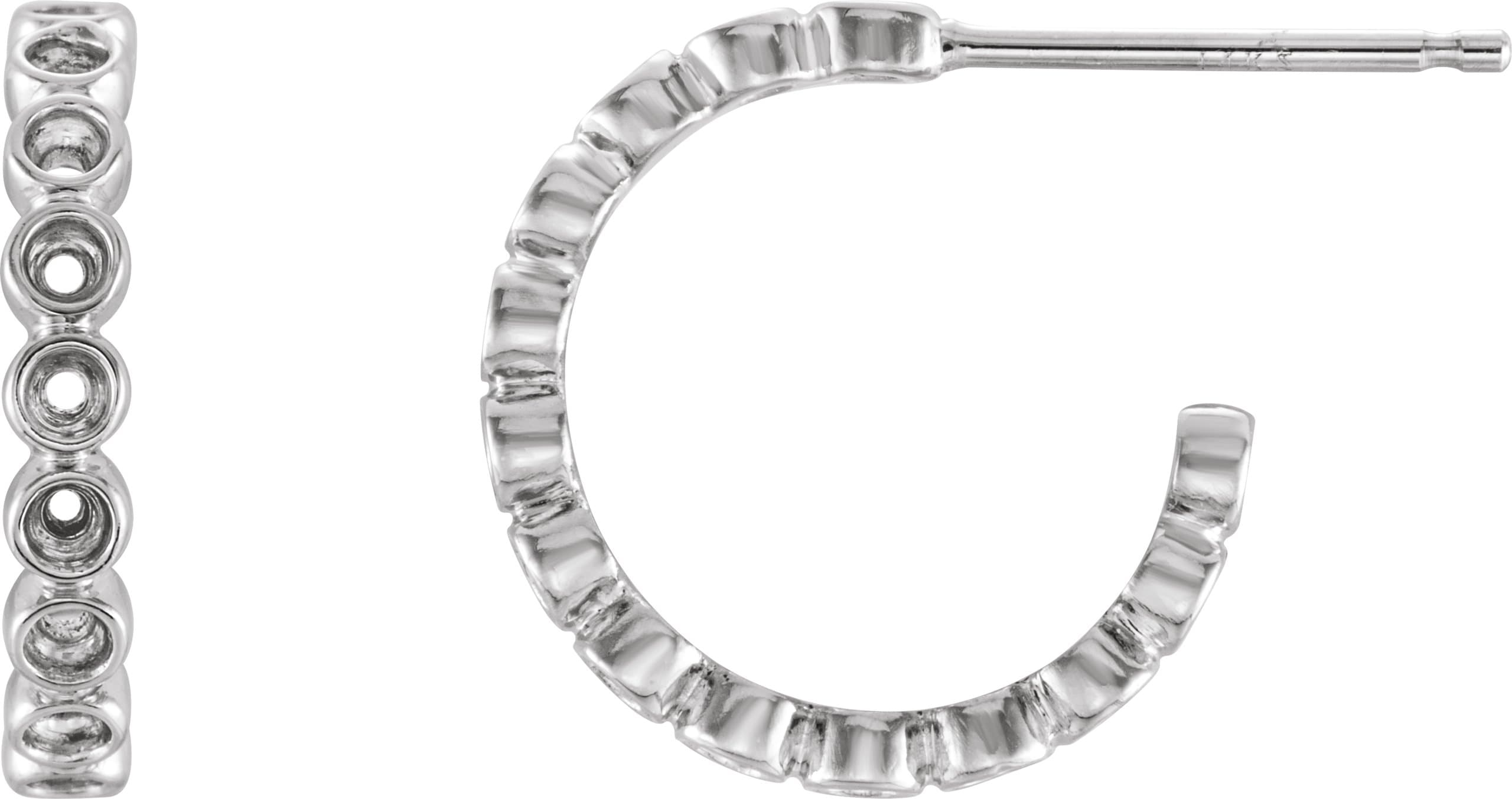 Platinum 1/3 CTW Natural Diamond 14 mm Hoop Earrings