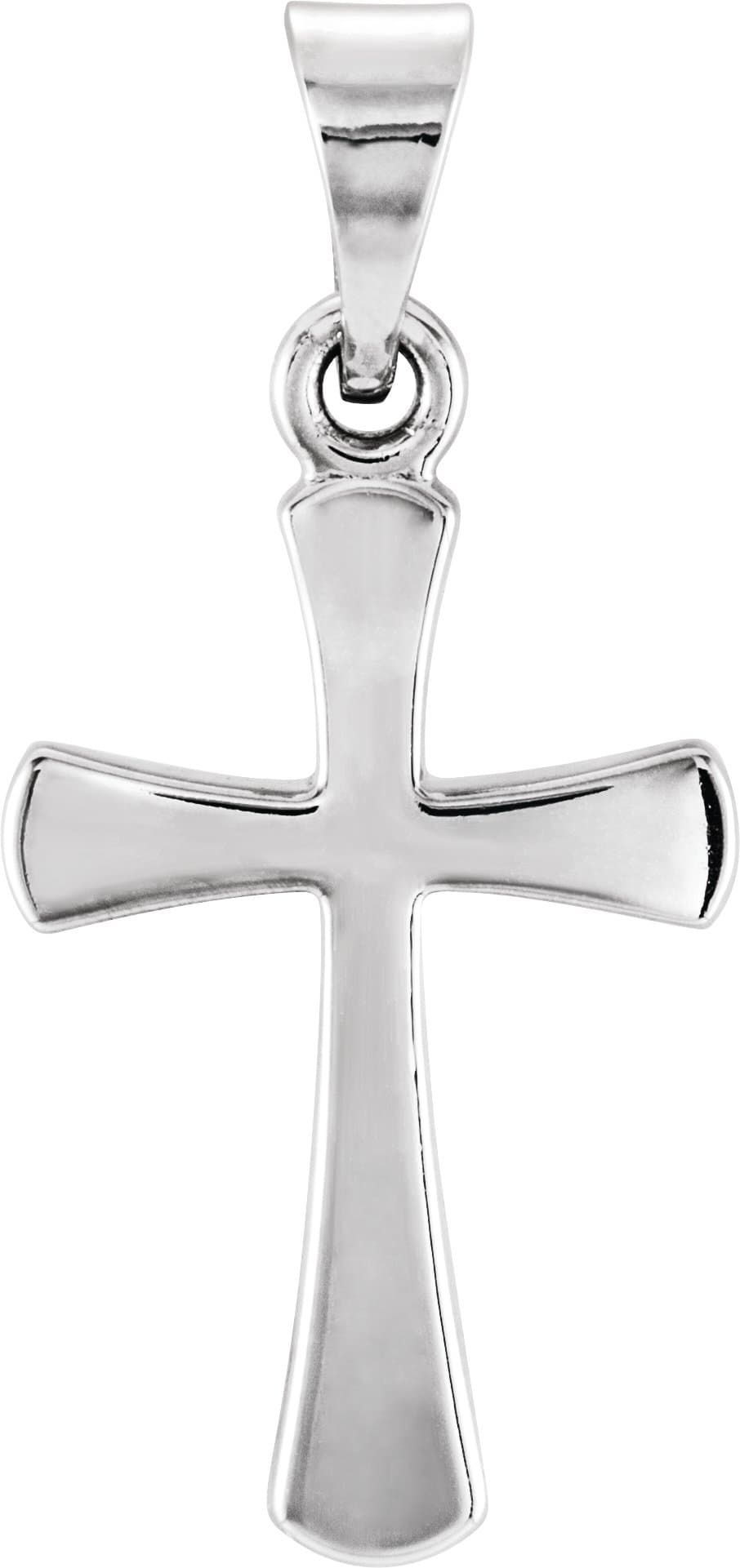 14K Rose Cross Pendant