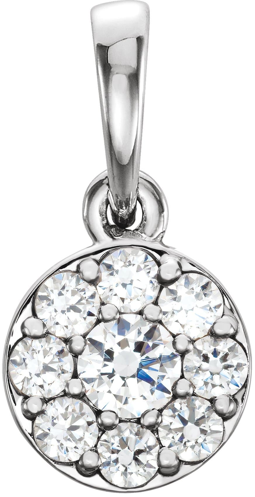 14K Rose 1/4 CTW Natural Diamond Cluster Pendant