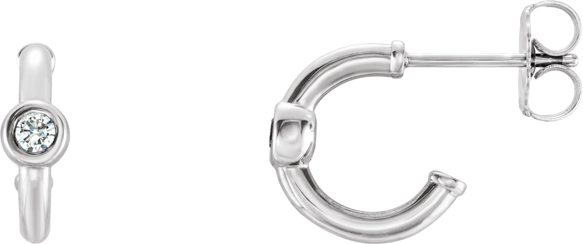 14K Rose Lab-Grown Alexandrite Huggie Hoop Earrings