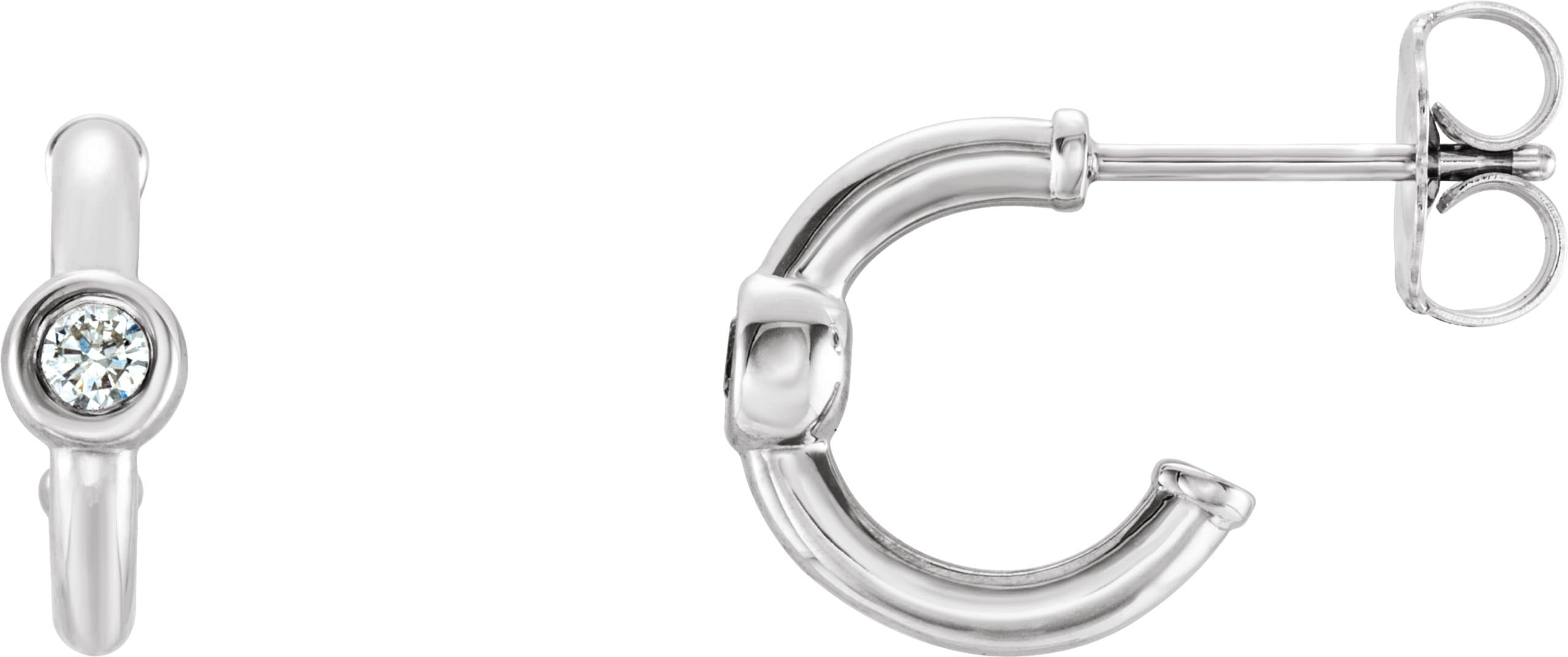 14K Rose Lab-Grown Alexandrite Huggie Hoop Earrings