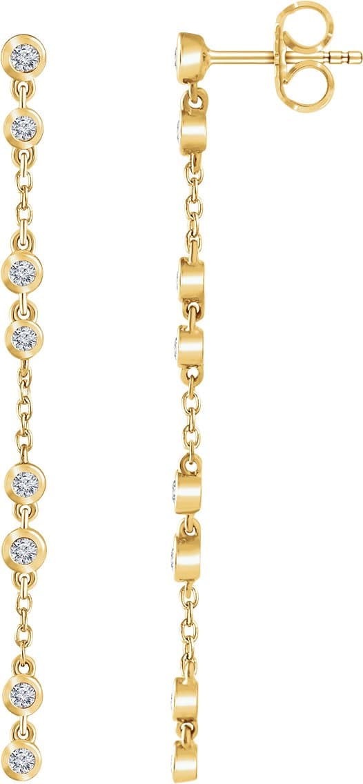 14K Rose 1/3 CTW Natural Diamond Chain Earrings