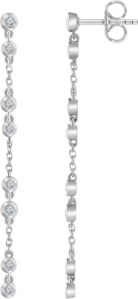 14K Rose 1/3 CTW Natural Diamond Chain Earrings