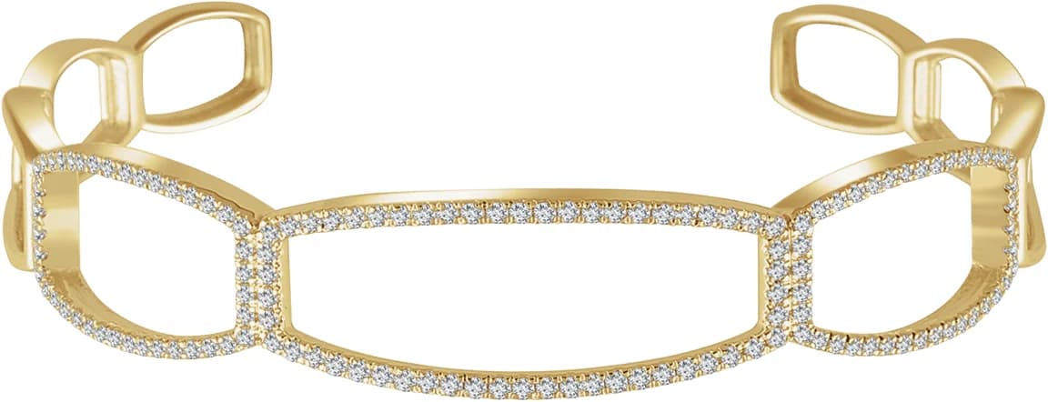 14K Rose 3/4 CTW Natural Diamond Cuff 6 1/4" Bracelet
