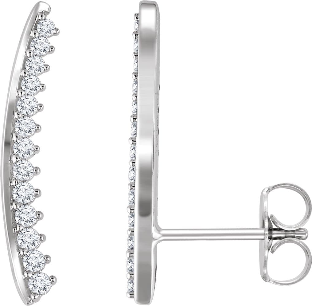14K Rose 1/3 CTW Natural Diamond Ear Climbers