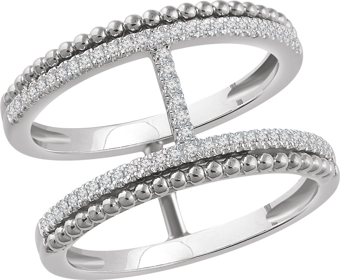 14K Rose 1/5 CTW Natural Diamond Negative Space Ring