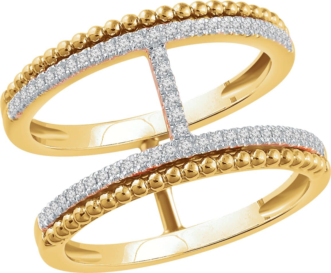 14K Rose 1/5 CTW Natural Diamond Negative Space Ring