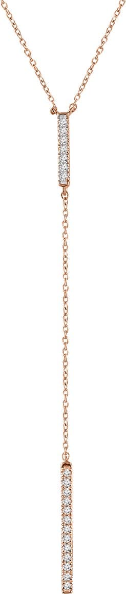 14K Rose  1/5 CTW Natural Diamond Bar 16-18"  Y Necklace