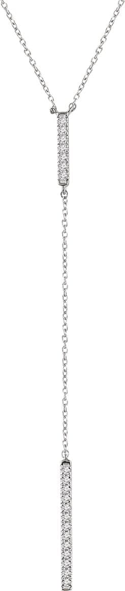 14K Rose  1/5 CTW Natural Diamond Bar 16-18"  Y Necklace