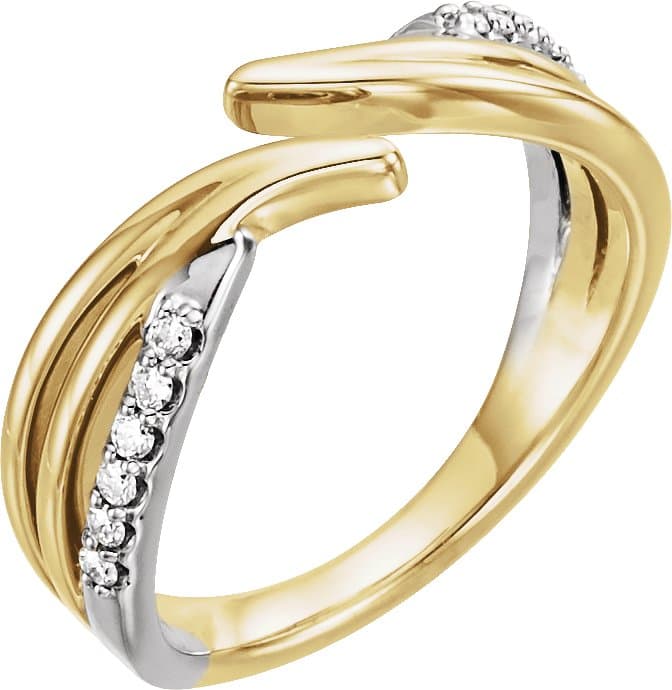 14K Rose 1/8 CTW Natural Diamond Bypass Ring