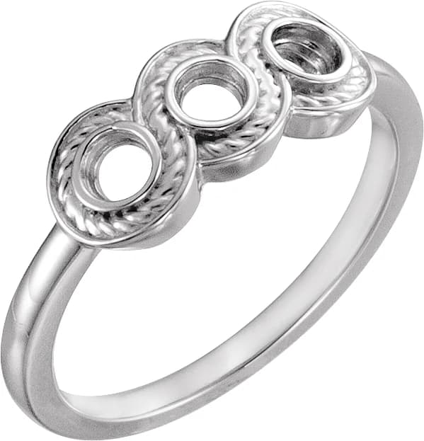 Three-Stone Bezel-Set Ring