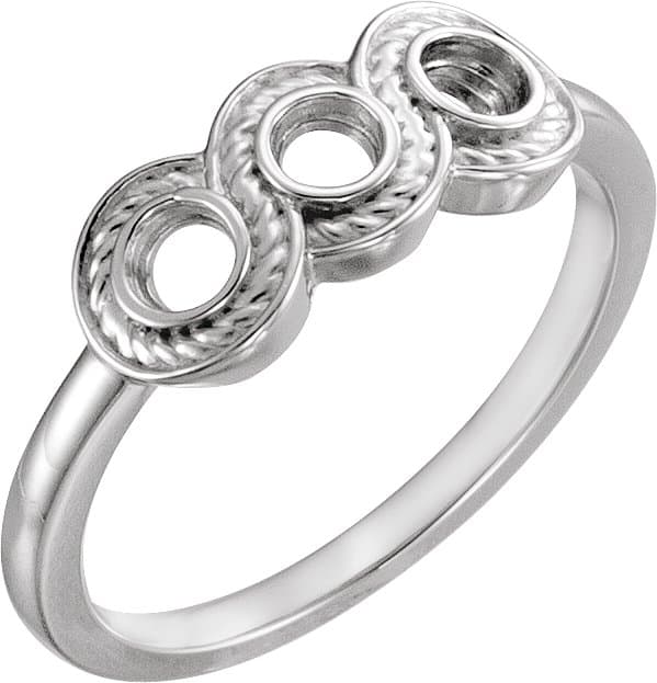 Three-Stone Bezel-Set Ring view 1