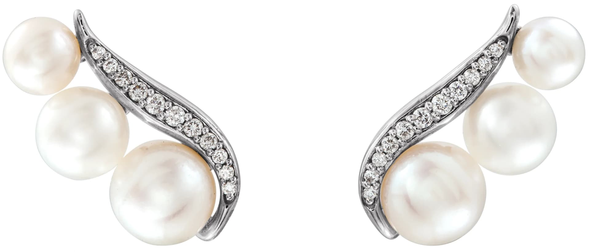 Accented Pearl Ear Climbers — view 3
