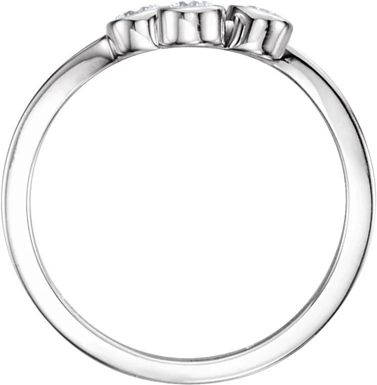 Three-Stone Bezel-Set Ring, view 3