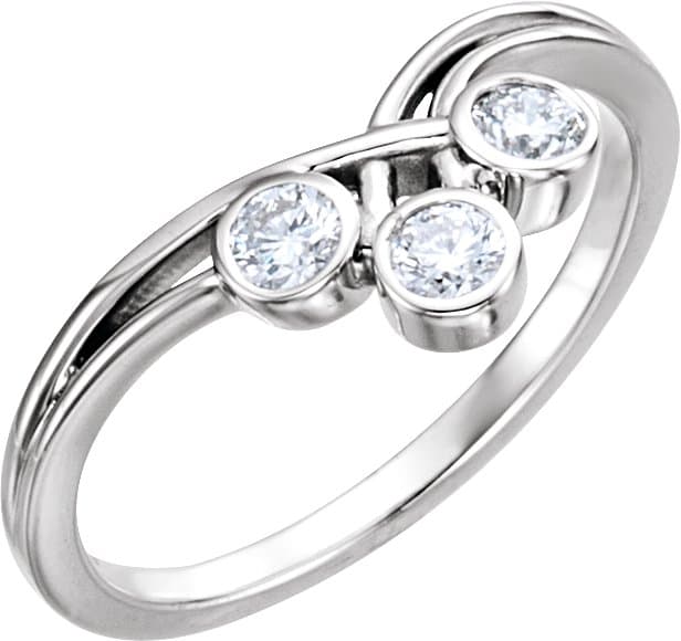 14K Rose 1/3 CTW Natural Diamond Three-Stone Ring