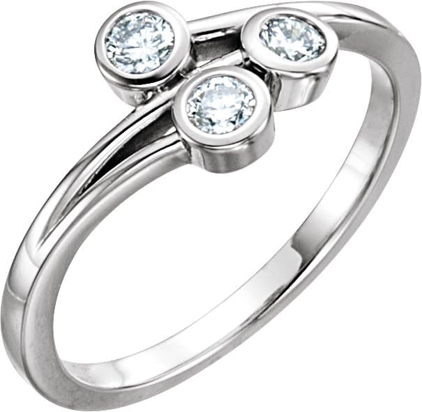 14K Rose 1/3 CTW Natural Diamond Three-Stone Ring