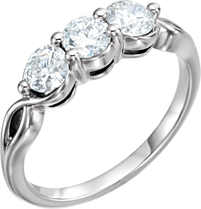 14K Rose 1 CTW Natural Diamond Three-Stone Ring