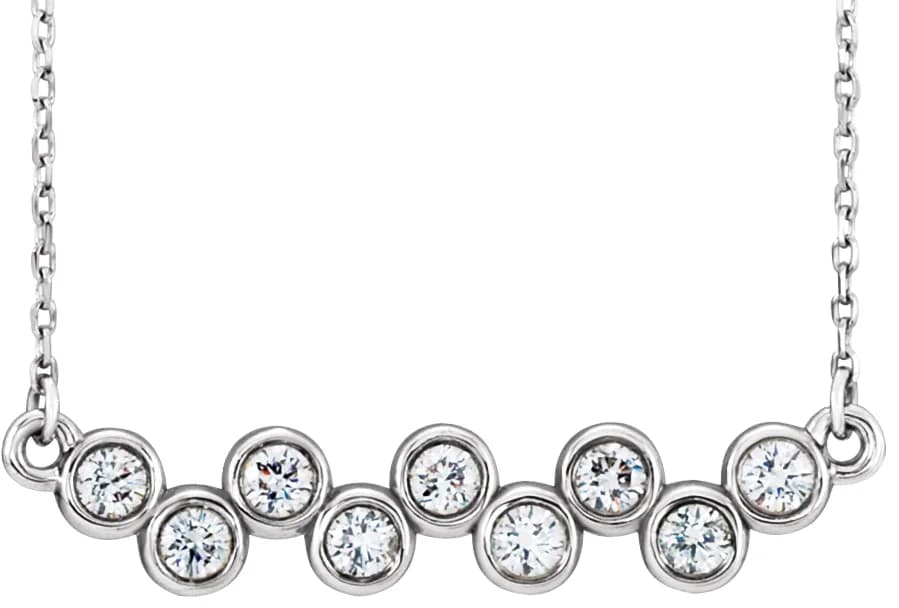 Bezel-Set Bar Necklace, view 2