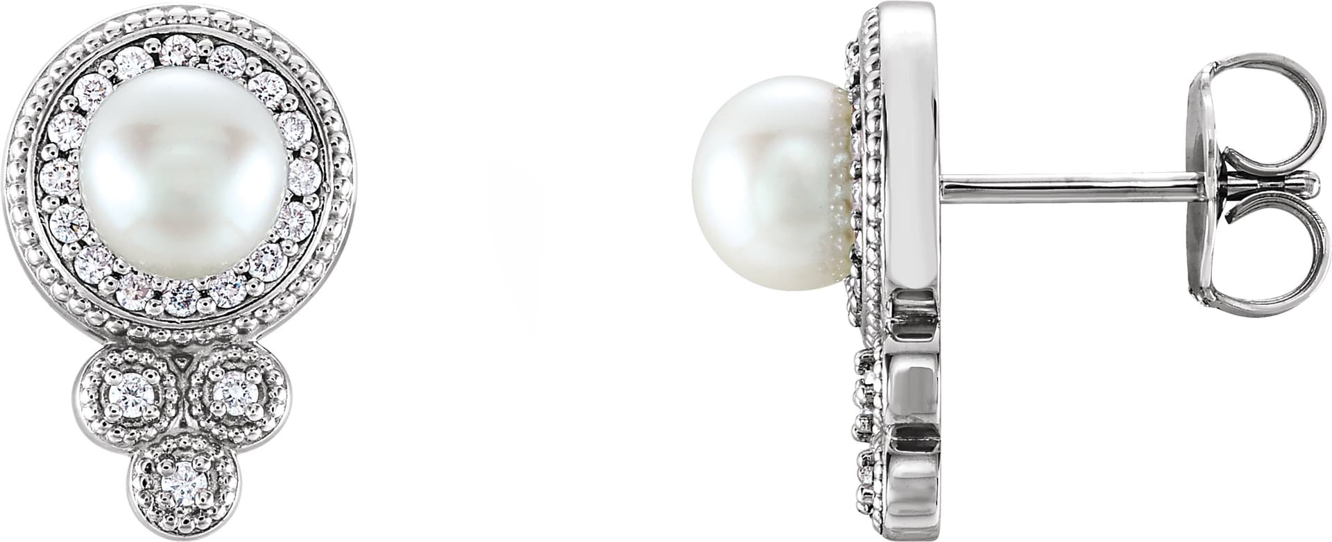 Granulated Pearl Earrings view 1