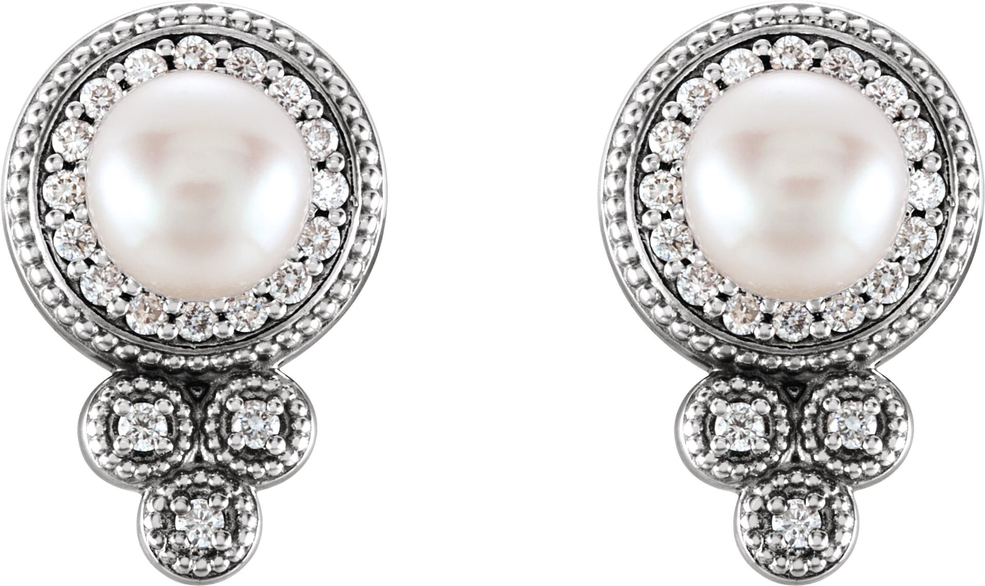 Granulated Pearl Earrings view 2