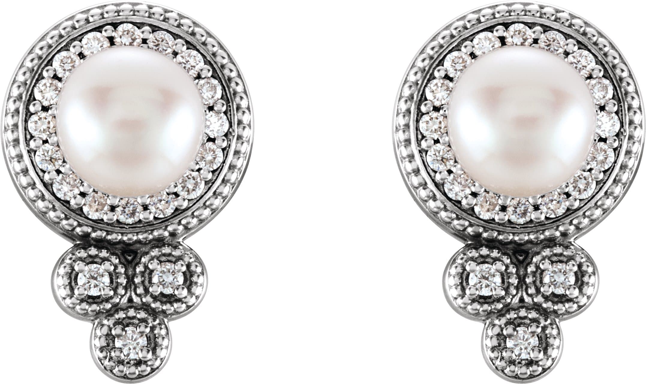 Granulated Pearl Earrings view 2