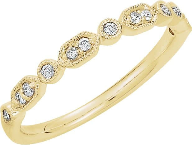 14K Rose 1/8 CTW Natural Diamond Stackable Ring