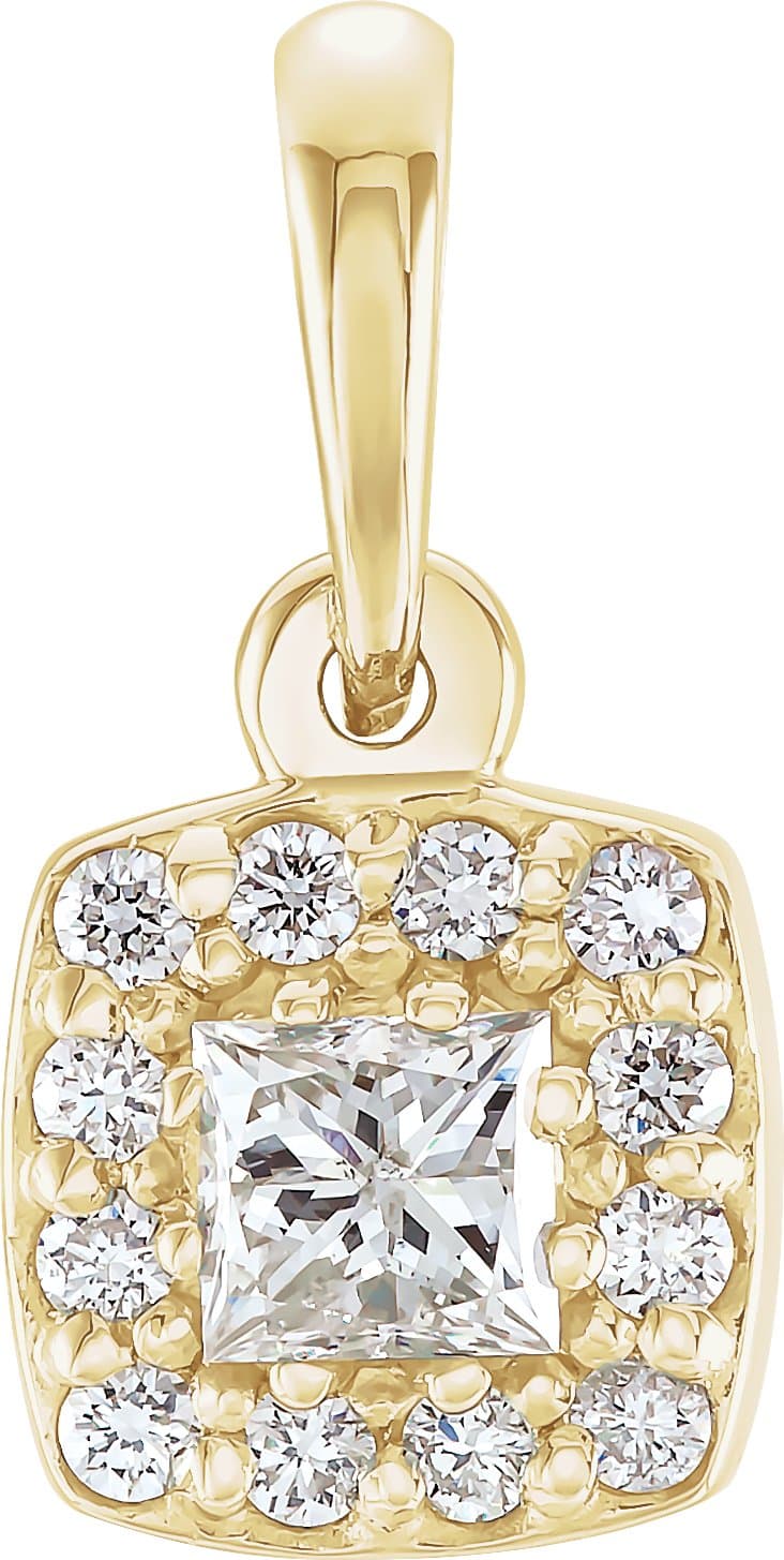 14K White 1/4 CTW Natural Diamond Pendant