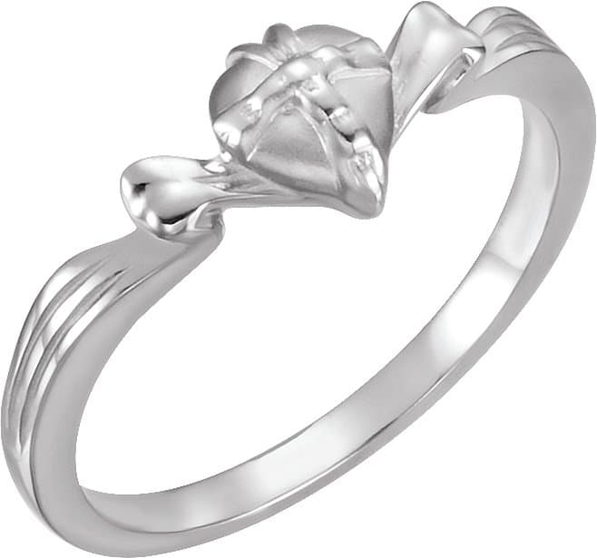 10K White Wrapped Heart Chastity Ring