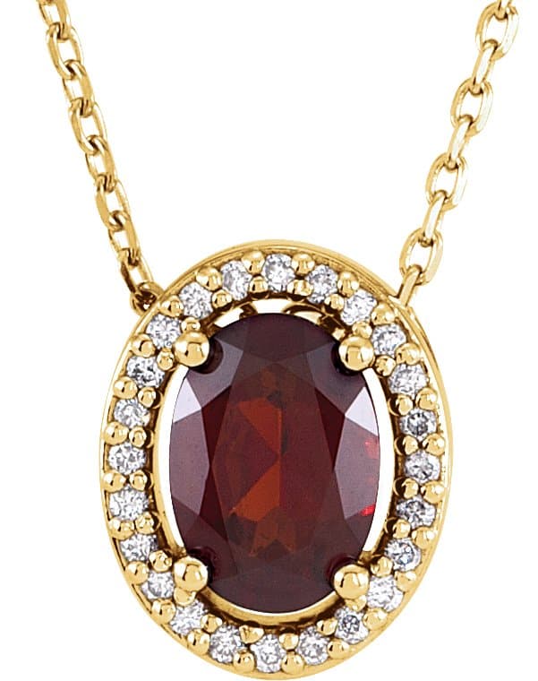 14K White Natural Citrine & .05 CTW Natural Diamond 16" Necklace