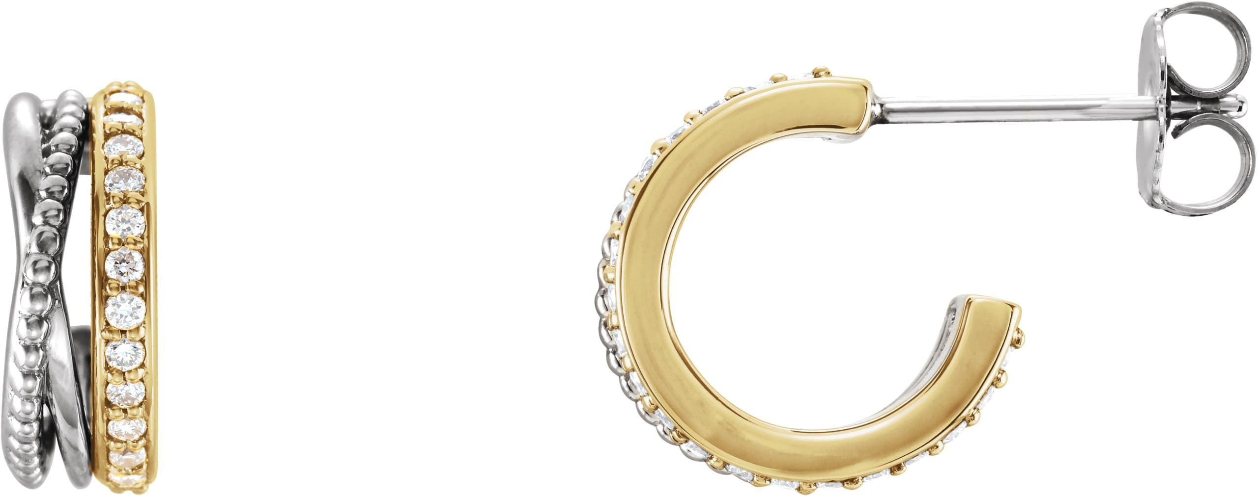 14K Rose 1/5 CTW Natural Diamond Hoop Earrings