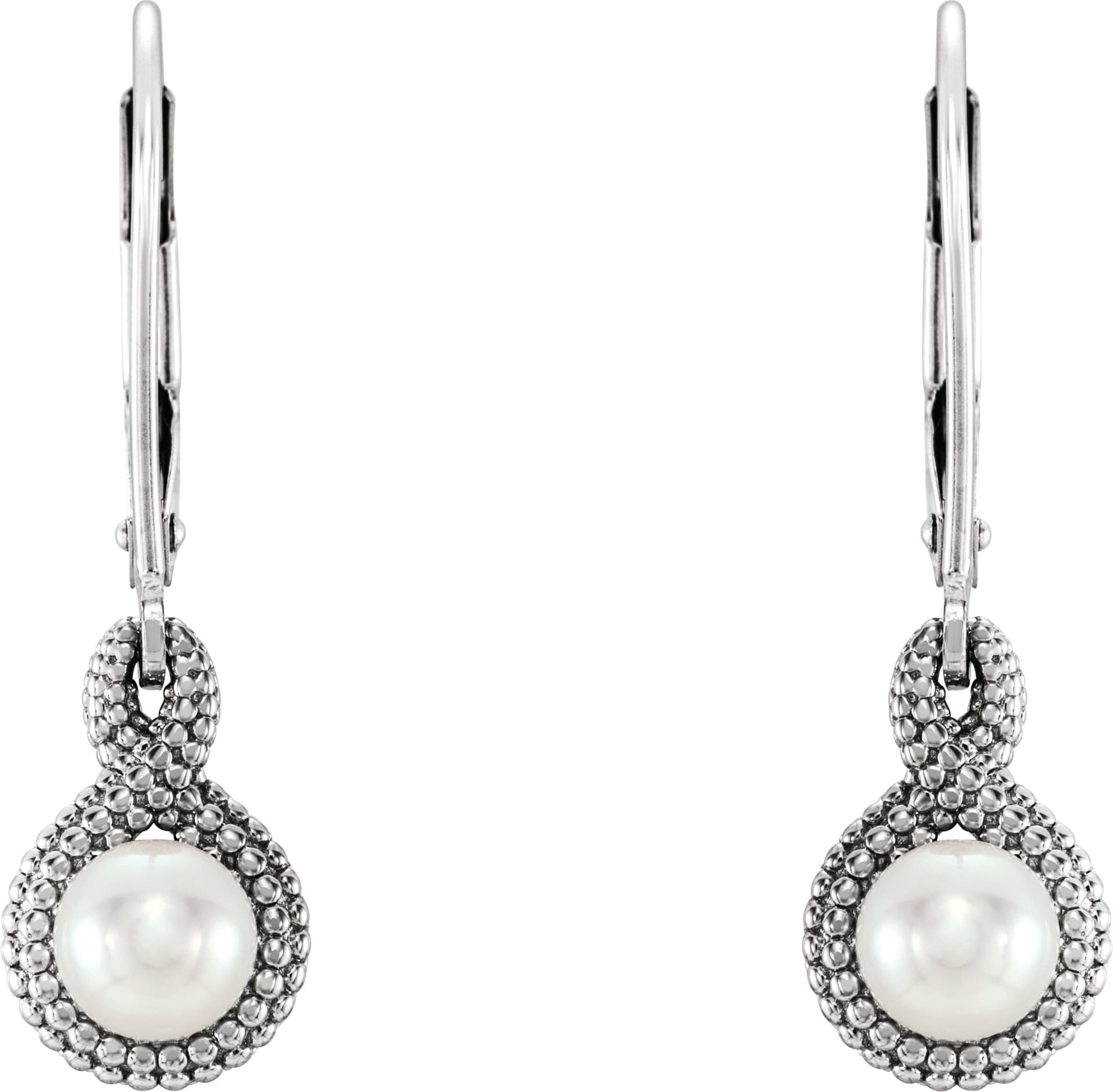 Beaded Pearl Earrings view 2