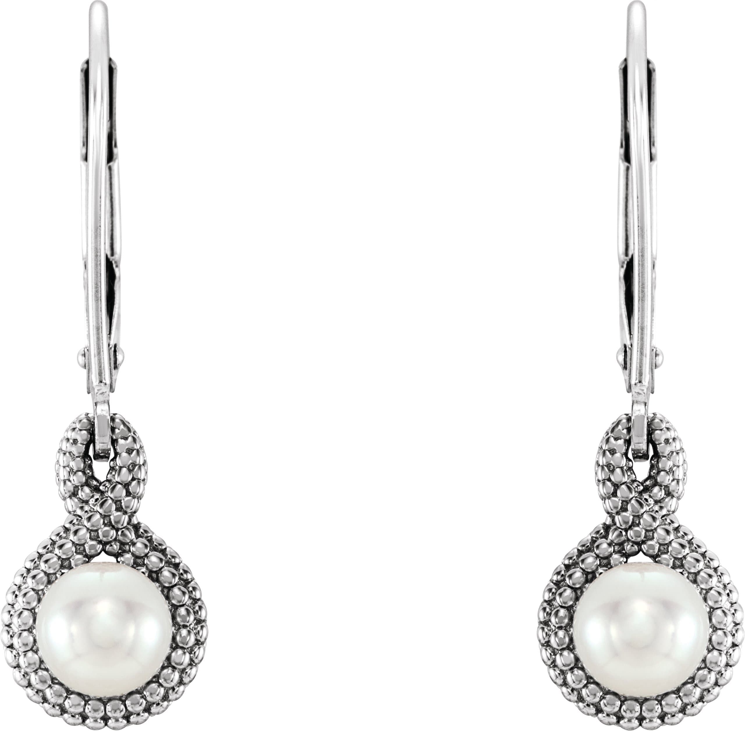 Beaded Pearl Earrings view 2