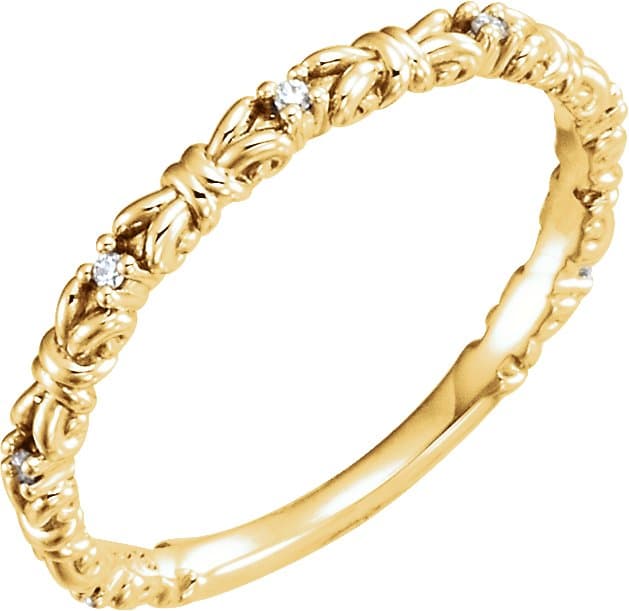 14K Rose .04 CTW Natural Diamond Stackable Ring