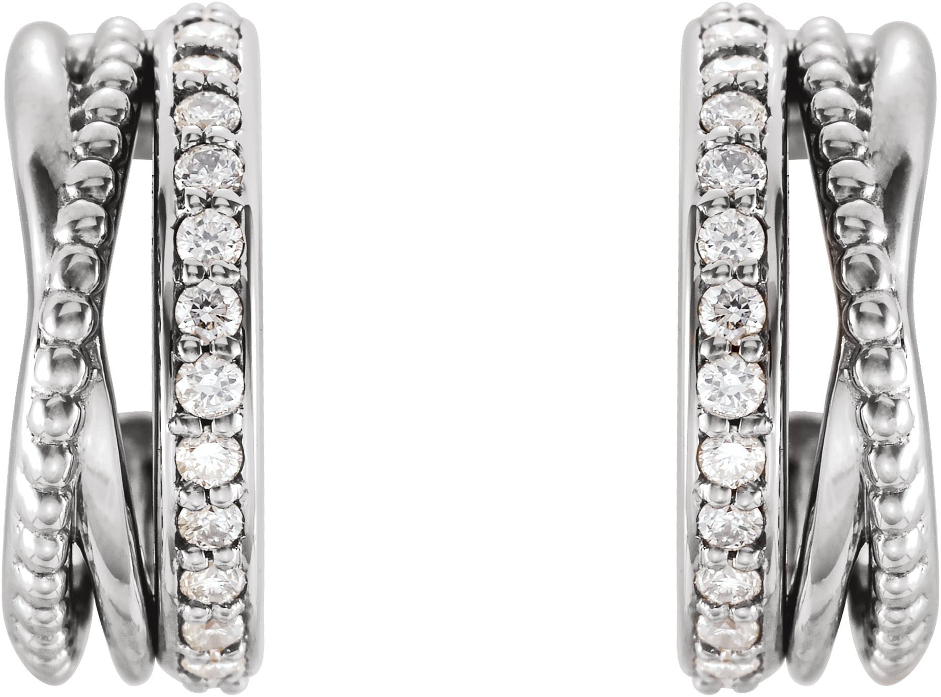 14K Rose 1/5 CTW Natural Diamond Hoop Earrings
