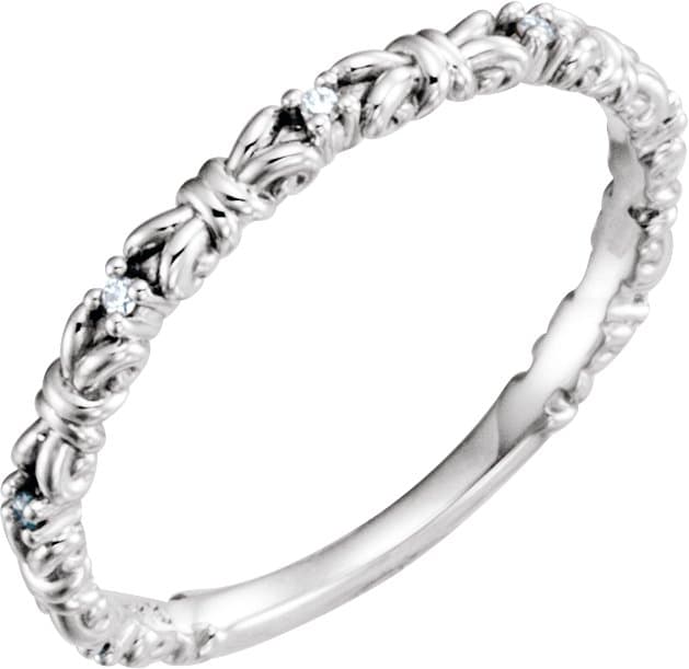 14K Rose .04 CTW Natural Diamond Stackable Ring