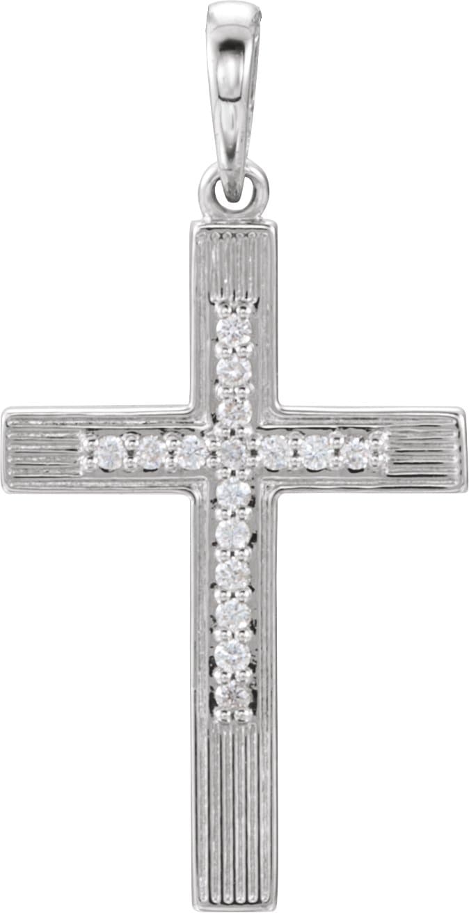 14K Rose .07 CTW Natural Diamond Cross Pendant