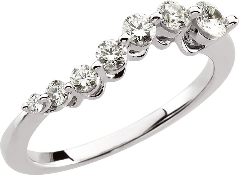 14K White 1/2 CTW Journey Diamond Ring