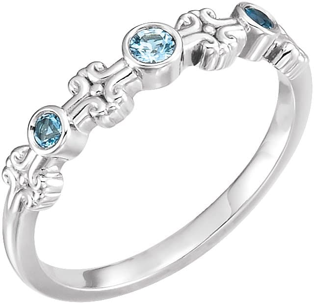 14K Rose .10 CTW  Natural Diamond Bezel-Set Ring