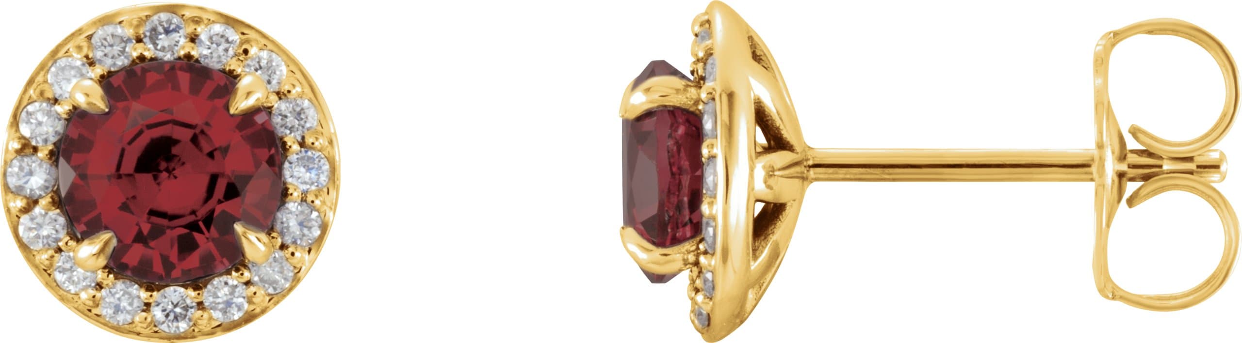 14K Rose 5 mm Lab-Grown Blue Sapphire & 1/8 CTW Natural Diamond Earrings