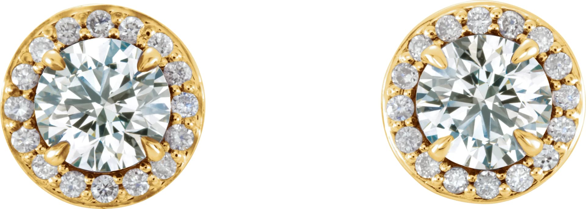 Round 4-Prong Halo-Style Earrings, view 3