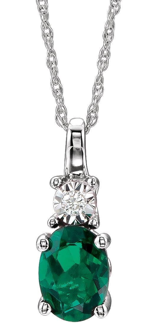 14K White Cultured White Freshwater Pearl & .02 CT Natural Diamond 18" Necklace